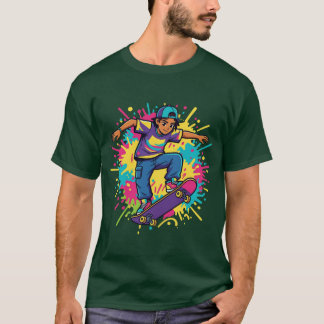 Camiseta gráfica de chico skater funky