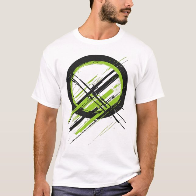 Camiseta gráfica de círculo geométrico abstracto C (Anverso)