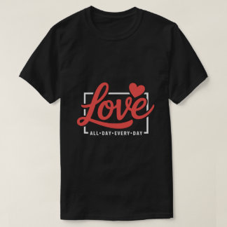 Camiseta gráfica de cita de amor romántico – Letra