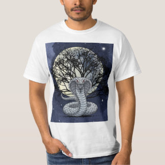 Camiseta gráfica de cobra mística y árbol