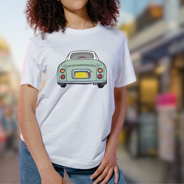 Camiseta Gráfica de coche de figarro verde esmeralda (Fun green figaro t-shirt just for you)