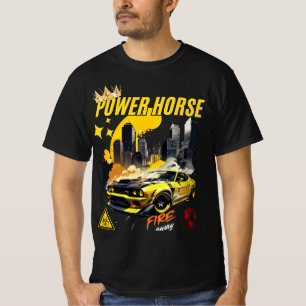 Camiseta gráfica de coche del músculo del caballo 