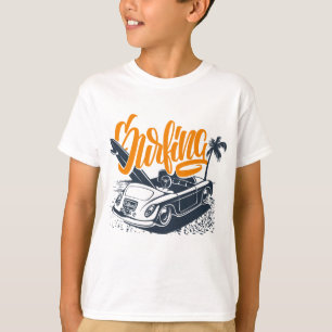 Camiseta Gráfica de Coche Retro California Surfing