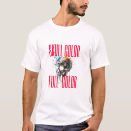 Camiseta gráfica de colorido cráneo a todo color