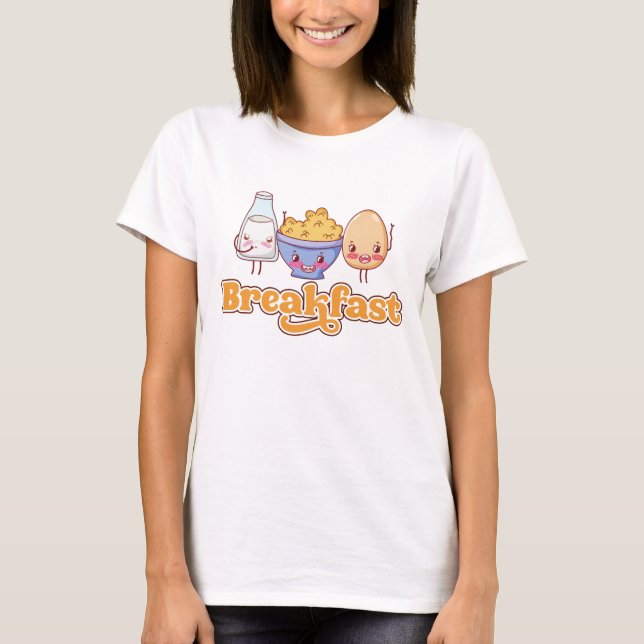 Camiseta Gráfica de comida para desayuno linda (Anverso)