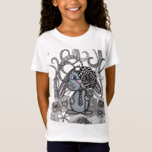 Camiseta gráfica de conejo con dibujo abstracto