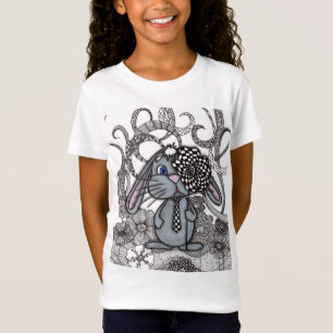 Camiseta gráfica de conejo con dibujo abstracto
