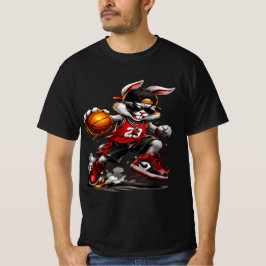 Camiseta gráfica de conejo de baloncesto estilo ca