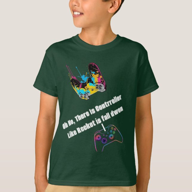 Camiseta gráfica de controlador de cohete de neón  (Anverso)