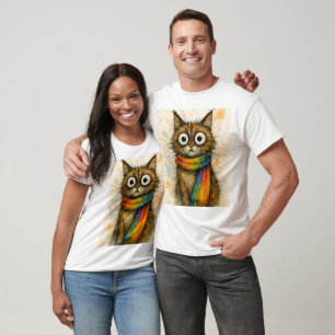 Camiseta gráfica de Cool Cat con gafas - Divertida