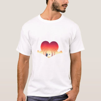 Camiseta gráfica de corazón con gradiente derretid