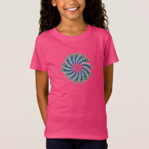 Camiseta gráfica de corazón con pluma de pavo real