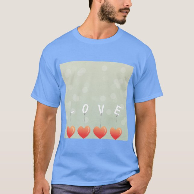 Camiseta gráfica de corazón de amor simple (Anverso)