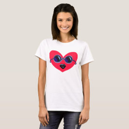 Camiseta gráfica de corazón genial con gafas de so
