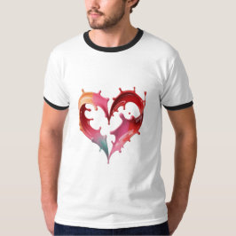 Camiseta Gráfica de Corazón Pastel