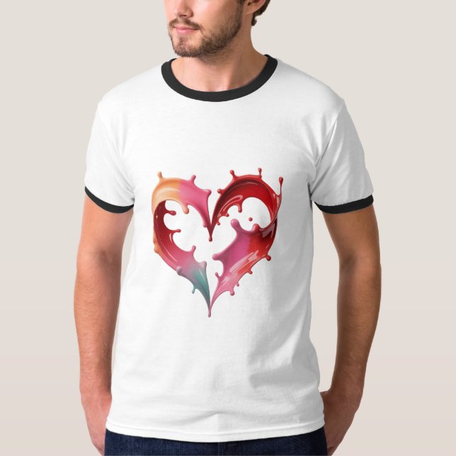 Camiseta Gráfica de Corazón Pastel (Anverso)