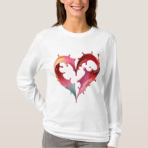 Camiseta gráfica de corazón pastel para mujeres