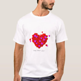 Camiseta gráfica de corazones para hombres en San