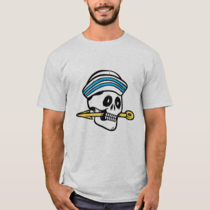 Camiseta gráfica de cráneo de guerrero con lanza