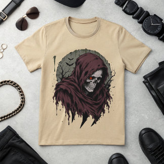 Camiseta gráfica de cráneo de la Parca Oscura