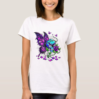 Camiseta gráfica de cráneo de mariposa tóxica