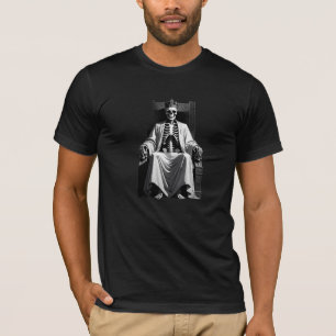 Camiseta gráfica de cráneo gótico de rostro en bla