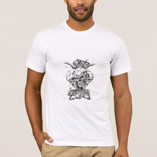 Camiseta gráfica de cráneo vintage con rifles cruz