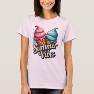 Camiseta gráfica de crema de hielo de verano de Vi