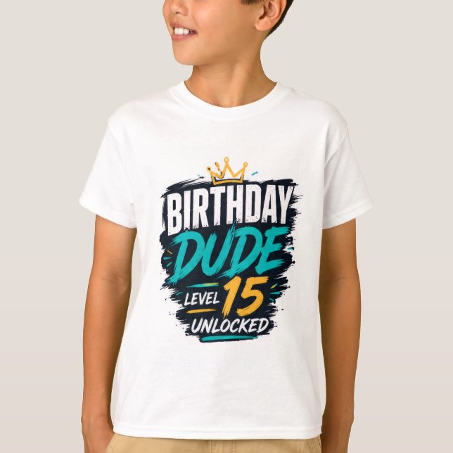 Camiseta gráfica de cumpleaños de chico adolescent (Anverso)