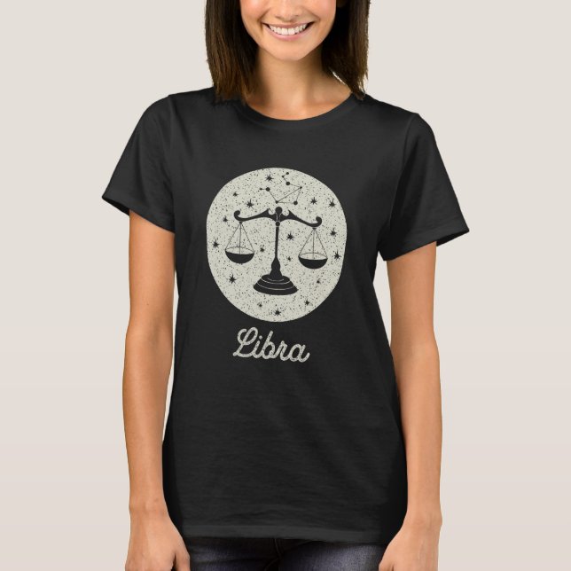 Camiseta Gráfica de cumpleaños del Rótulo Zodiac Libra para (Anverso)