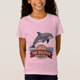 Camiseta gráfica de delfines estrellas niñas linda