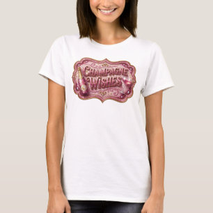 Camiseta gráfica de deseos de CHAMPÁN ROJO moderno