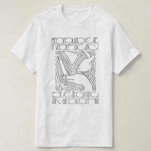 Camiseta gráfica de dibujo de línea de ave vintage
