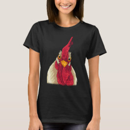 Camiseta Gráfica de dibujo divertida con cara de pollo