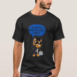 Camiseta gráfica de dibujos animados de gato espía