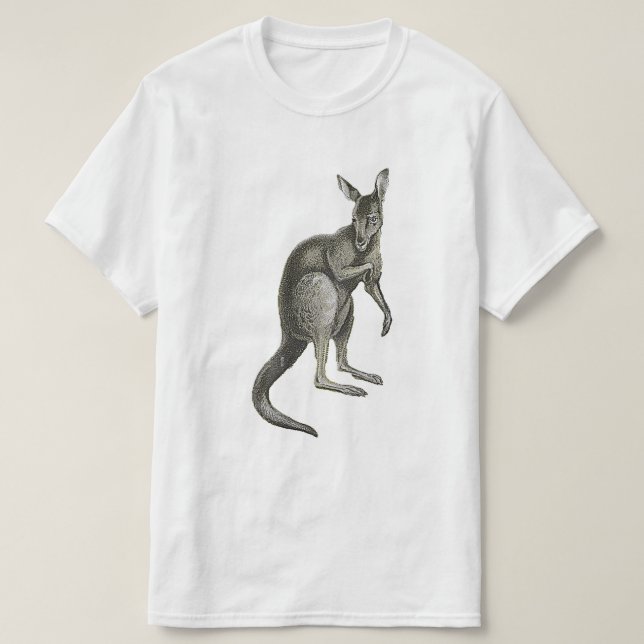 Camiseta gráfica de diseño de boceto de canguro (Diseño del anverso)