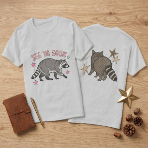 Camiseta gráfica de doble cara de Mapache Hasta Lu