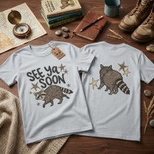 Camiseta gráfica de doble cara de Mapache Nos vemo
