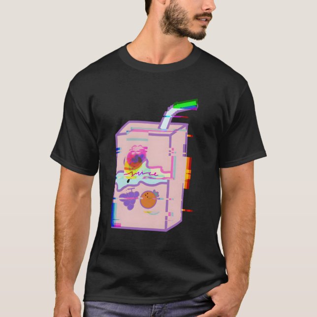 Camiseta Gráfica de efecto de brillo de caja de jugo (Anverso)