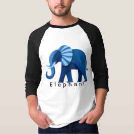 Camiseta gráfica de elefante con patrón azul adora