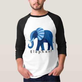 Camiseta gráfica de elefante con patrón azul adora