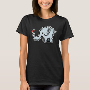 Camiseta Gráfica de elefante de bebé adorable para chicas y