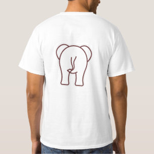 Camiseta Gráfica de elefante minimalista vista trasera