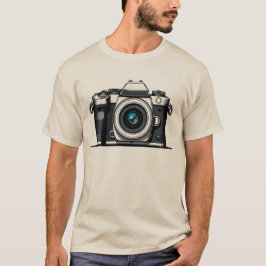 Camiseta gráfica de esbozo de cámara