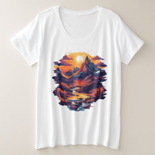 Camiseta gráfica de escape de la montaña del atard