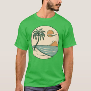 Camiseta gráfica de escena de playa tropical minim