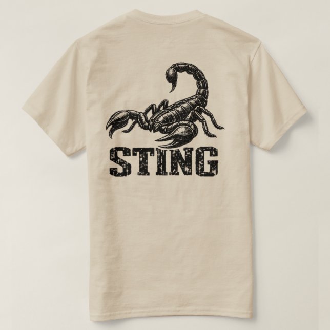 Camiseta gráfica de escorpión “Sting”  (Reverso del diseño)