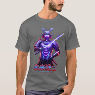 Camiseta Gráfica de Espada Samurái Cyberpunk