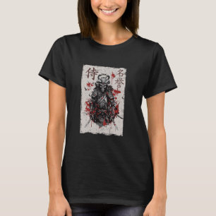 Camiseta Gráfica de esqueleto de guerrero samurái, Arte jap
