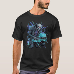 Camiseta gráfica de esqueleto de pirata informátic